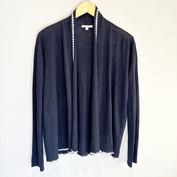 Calypso St. Barth Navy Linen Open Front Cardigan - size XS - Picture 1 of 6